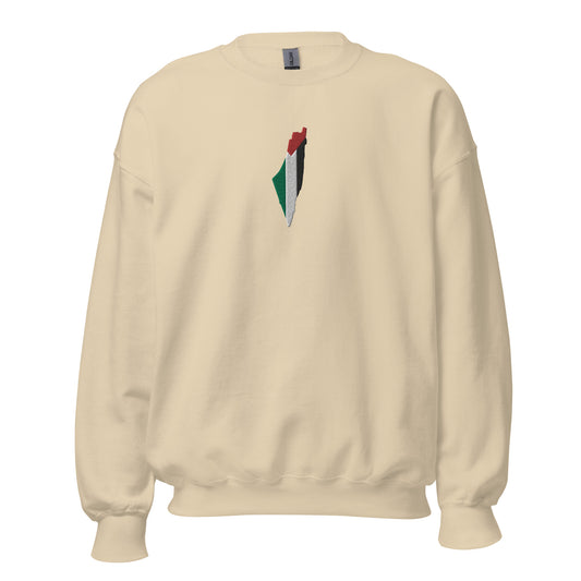 Embroidered Palestine Flag and Map Sweatshirt